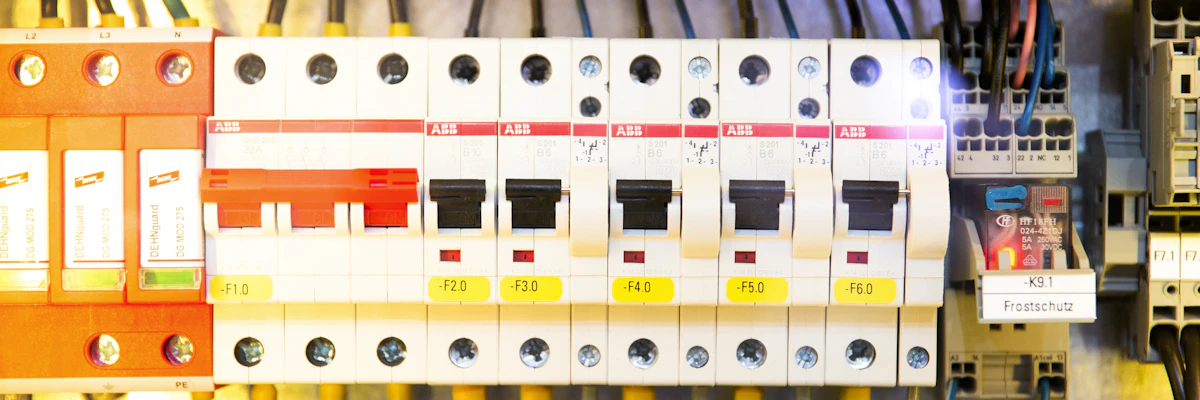 Sicherungskasten mit ABB-Automaten und Überspannungsschutz bei E-Check Prüfung